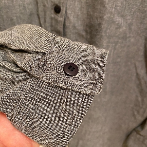 Halloween Embroidered Fall Pumpkin Casey & Max Gray cotton Button Down Shirt - Picture 6 of 11